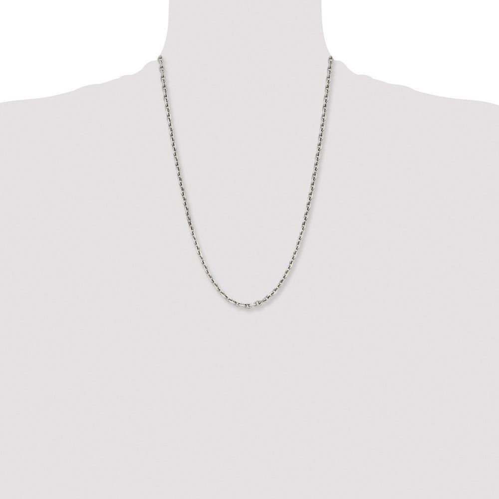 Stainless Steel Polished 5.3mm 24in Cable Chain