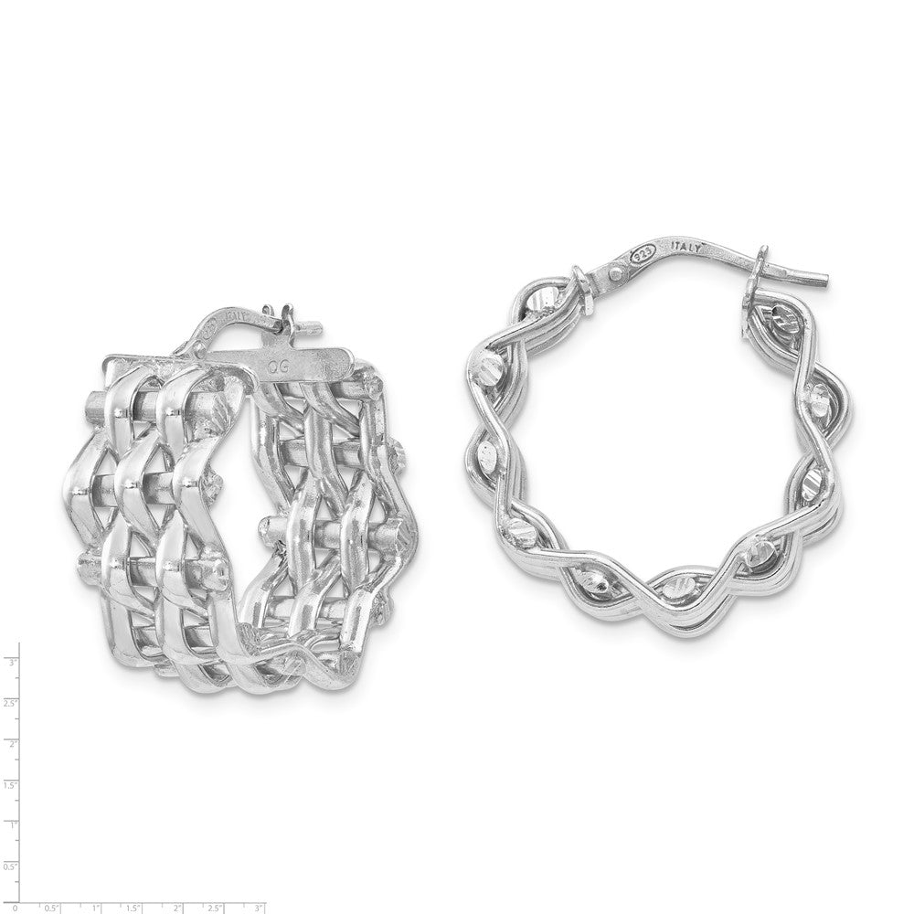 Sterling Silver Panther five row earring-rhodium
