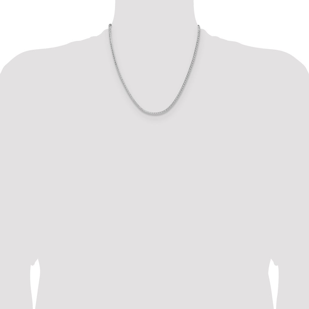 Sterling Silver 2.5mm 8 Sided D/C Double Spiga Chain