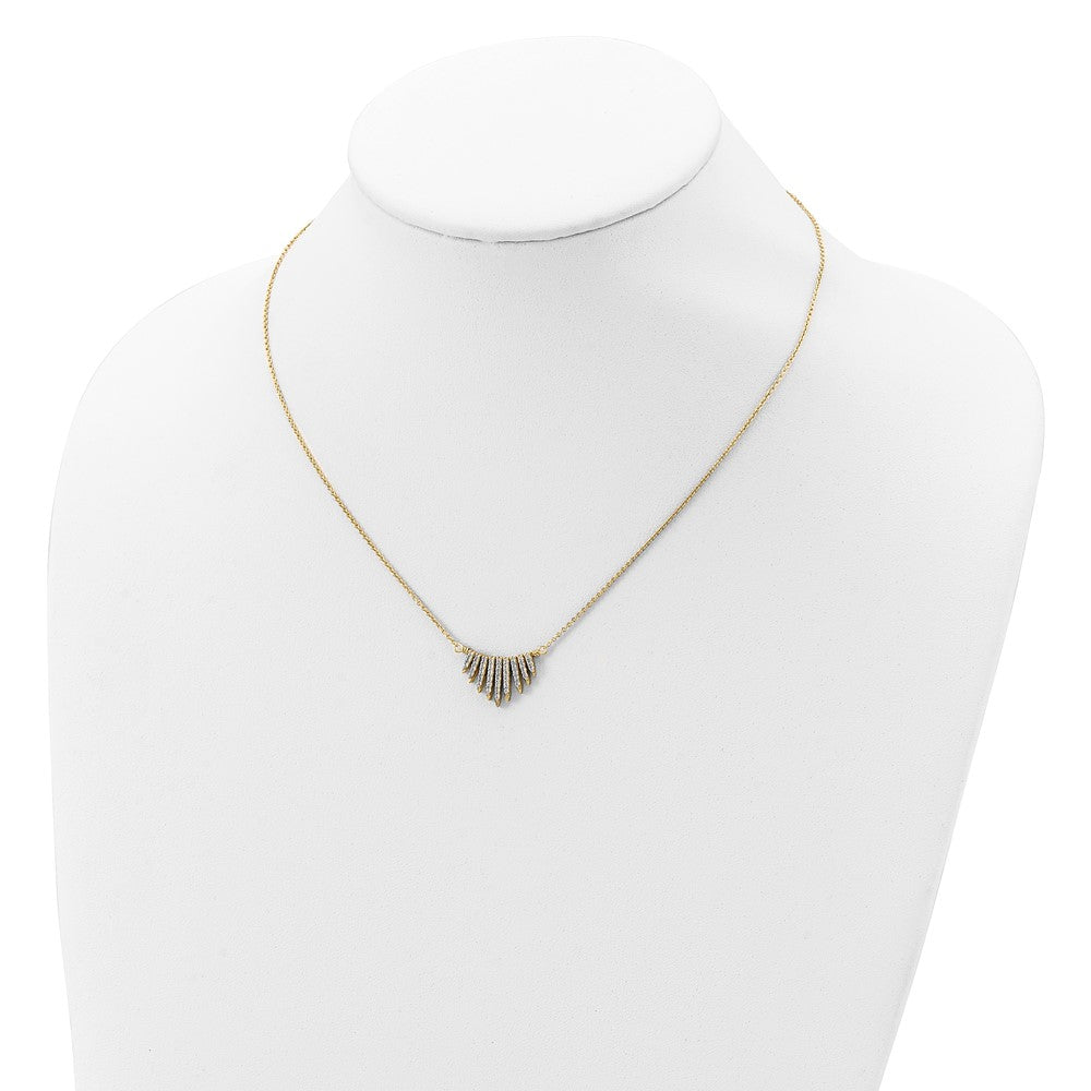 Sterling Silver Gold-tone CZ Necklace 18 Inches