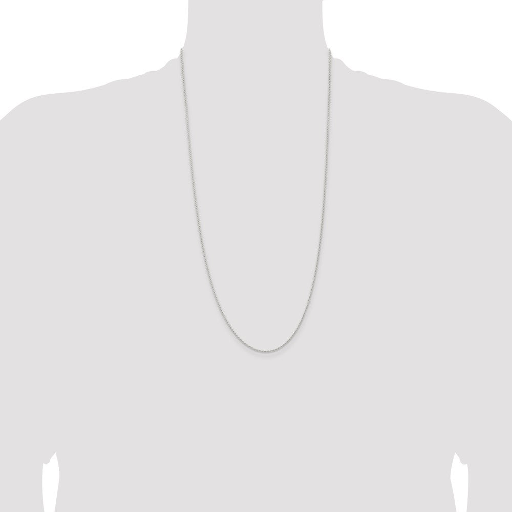 Sterling Silver 1.3mm Solid Rope Chain 28 Inches