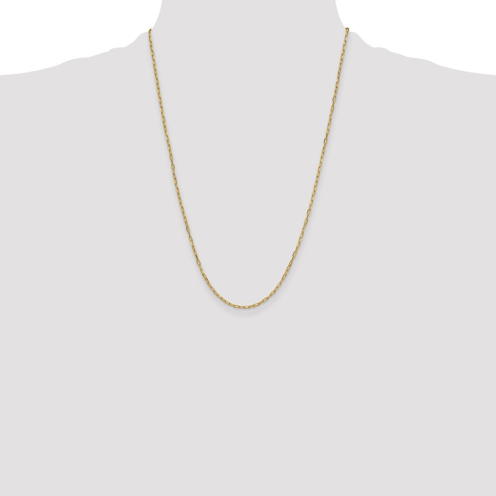 14k 2.2mm Solid Beveled D/C Paperclip Chain