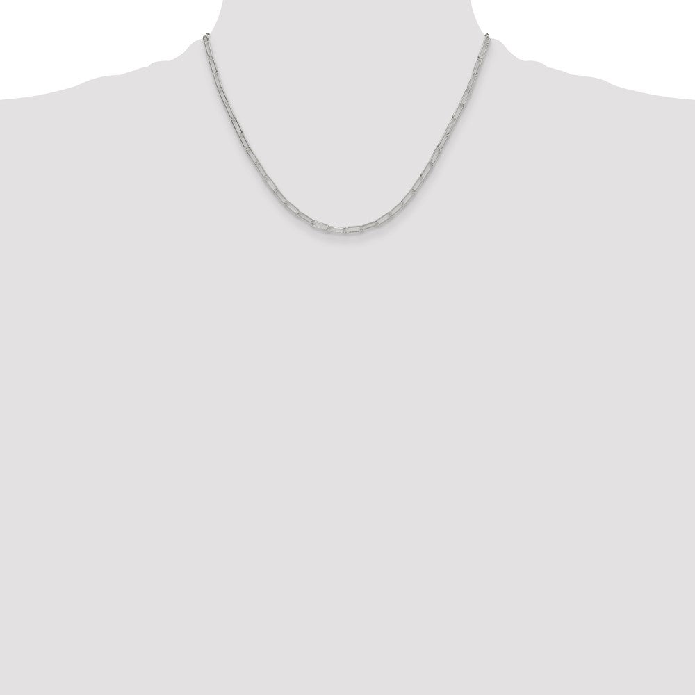 Sterling Silver Polished 3.15mm Paperclip Chain 18 Inches