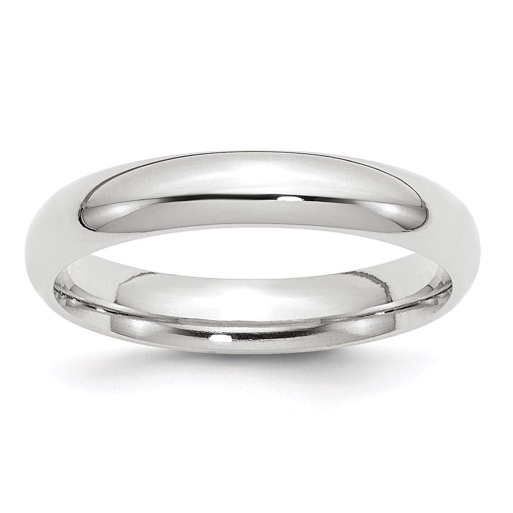10k White Gold 4mm Standard Weight Comfort Fit Wedding Band Size 10