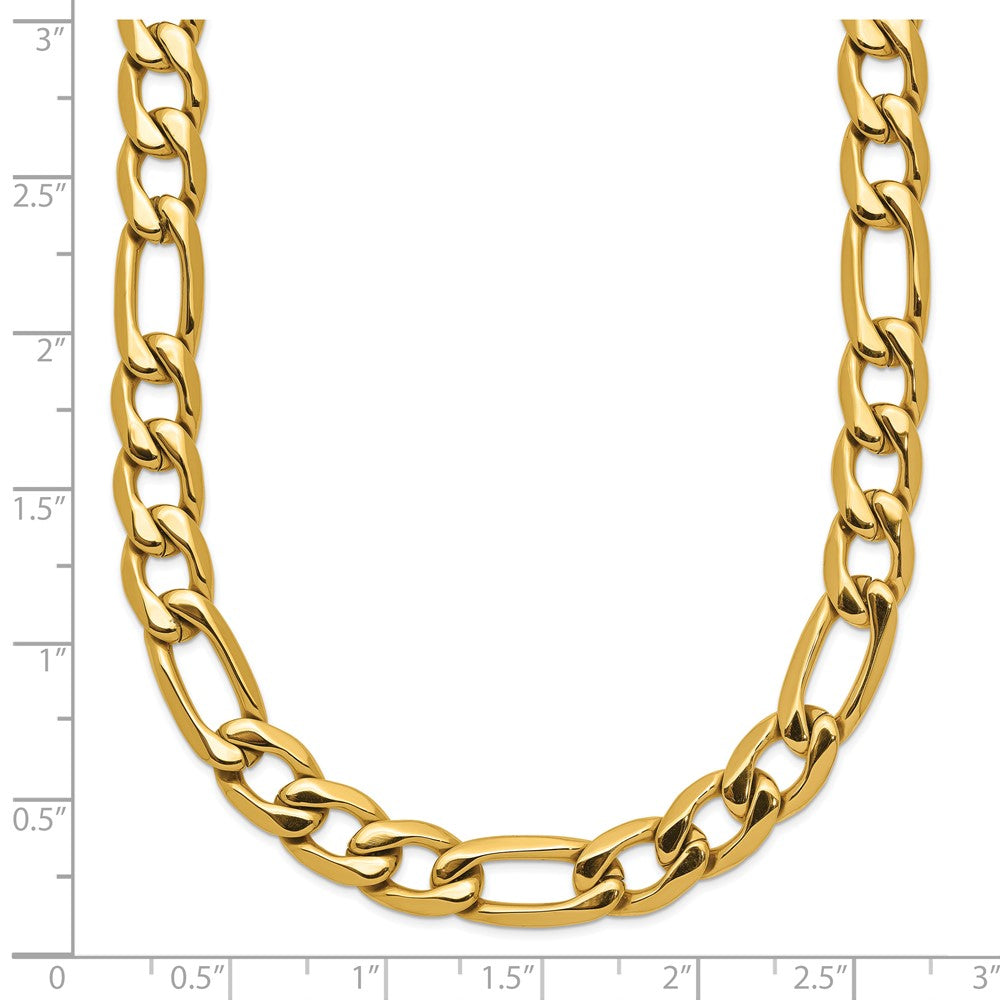 Stainless Steel Polished Yellow IP-plated 7.50mm Figaro 23.5in Necklace