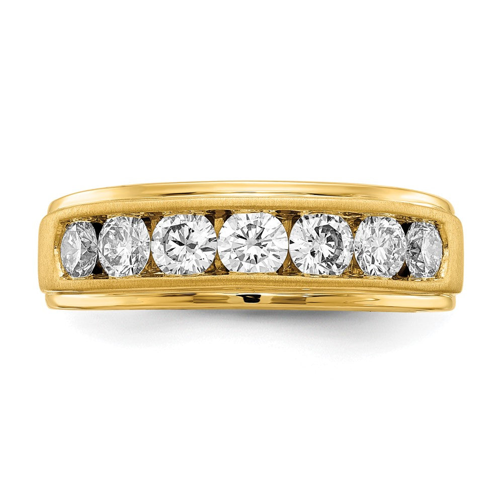 IBGoodman 10k 1 1/2 carat Lab Grown Diamond VS/SI+ G+ Seven Stone Complete Men's Ring