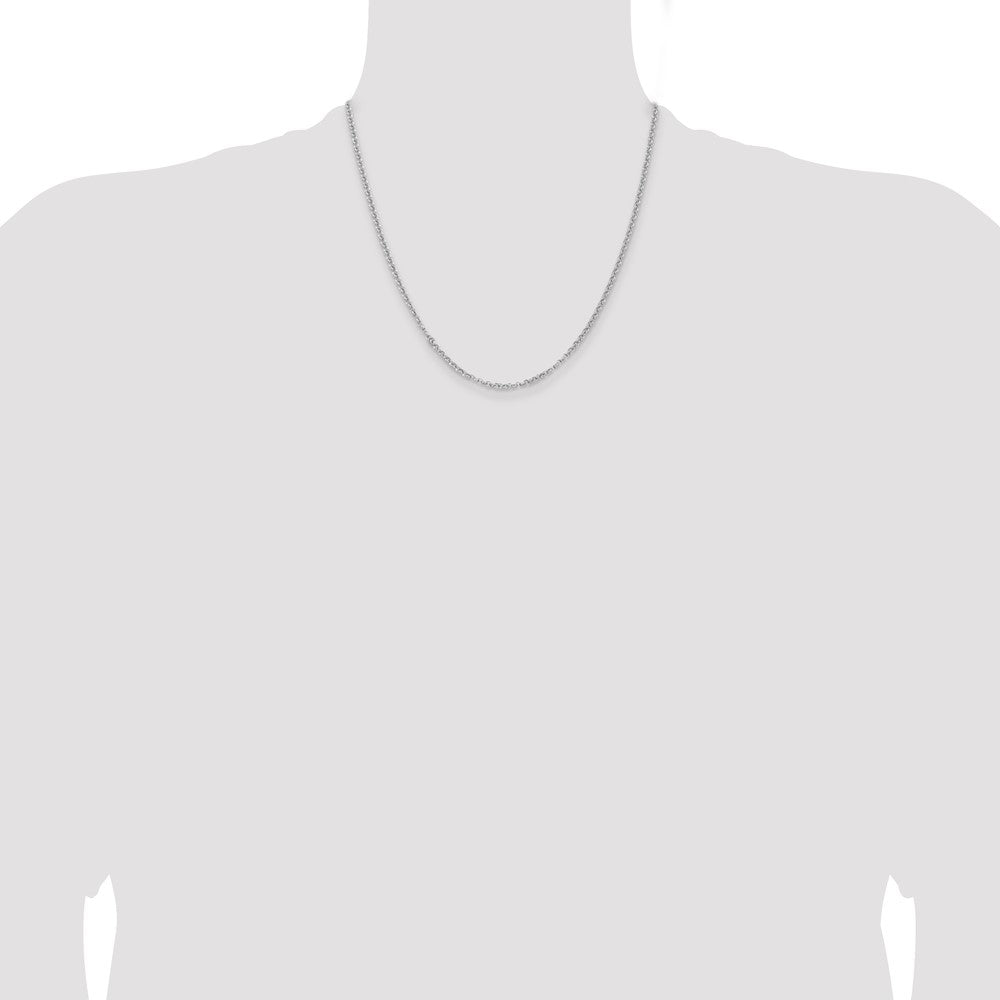Sterling Silver Rhodium-plated 2.8mm Rolo Chain 20 Inches