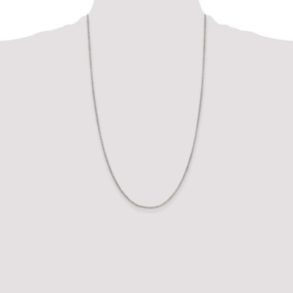 Sterling Silver 2mm Rolo Chain 26 Inches