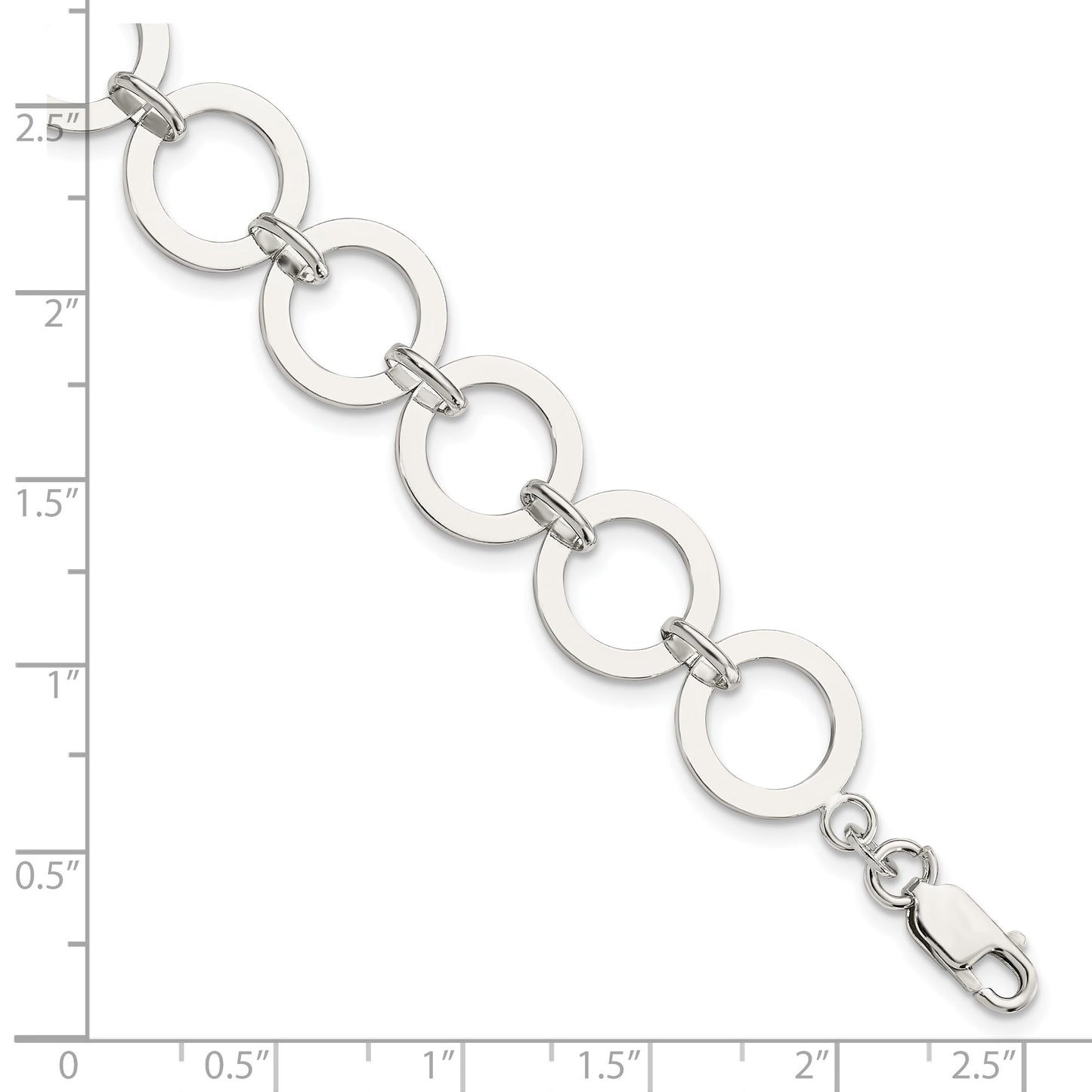 Sterling Silver Circle Link Bracelet 7.5 inches