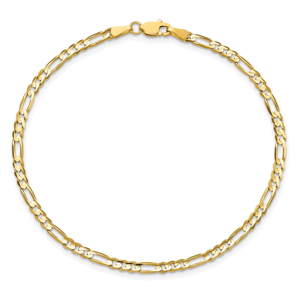 14k 3mm Concave Open Figaro Chain