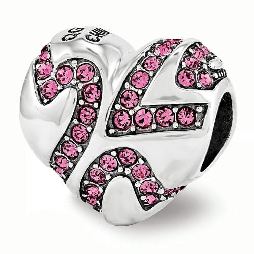 Sterling Silver Reflections Crystal Hearts on Heart Bead