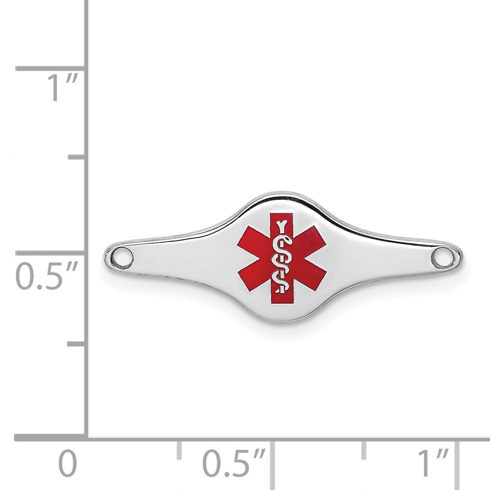 Sterling Silver Rhodium-plated Medical ID Plate 9 inches