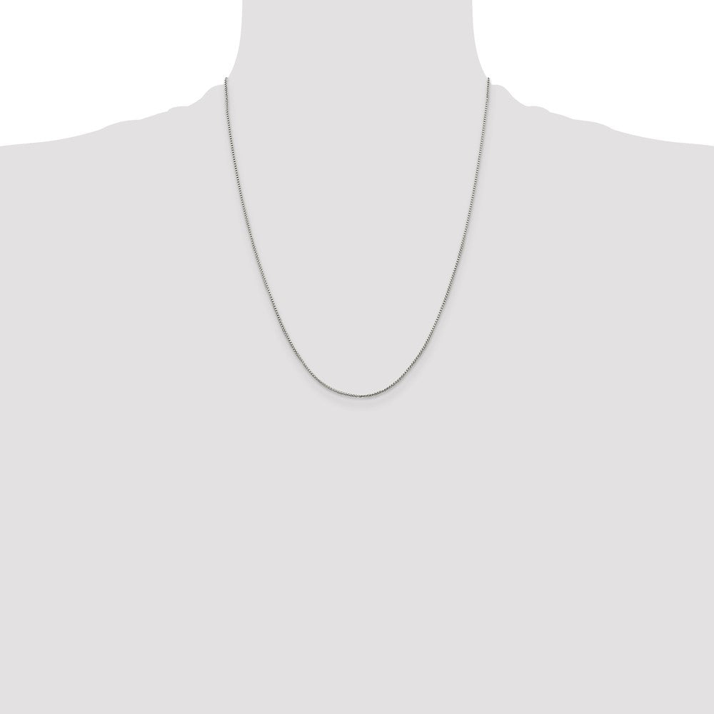 Sterling Silver 1mm Round Box Chain w/4in ext.