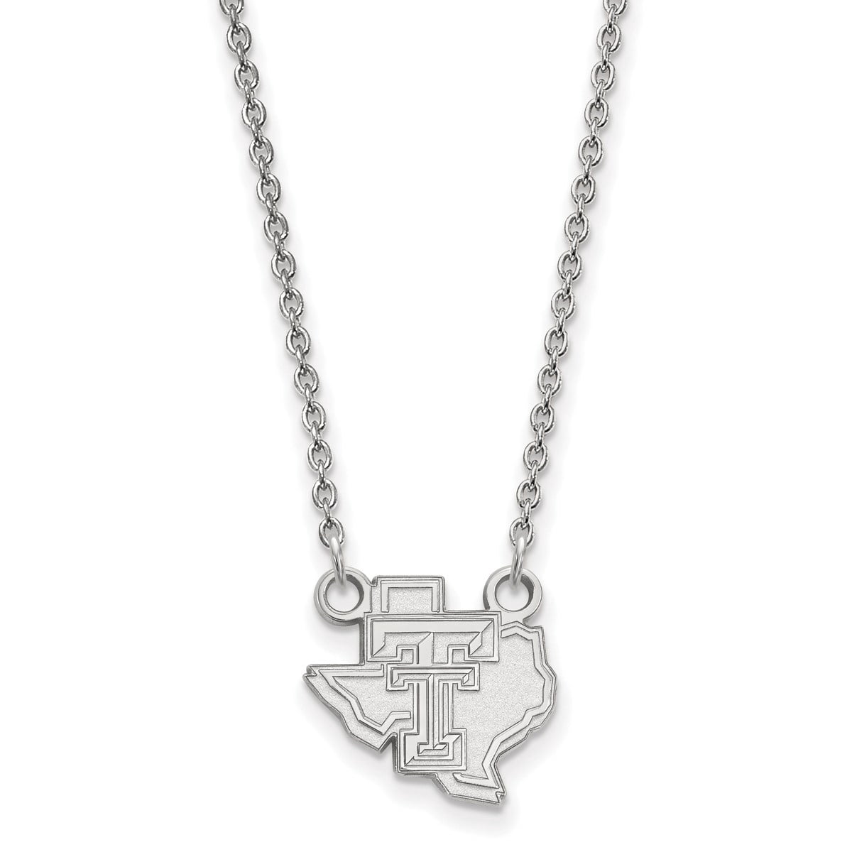 LogoArt Sterling Silver Texas Tech University Small Pendant with Necklace
