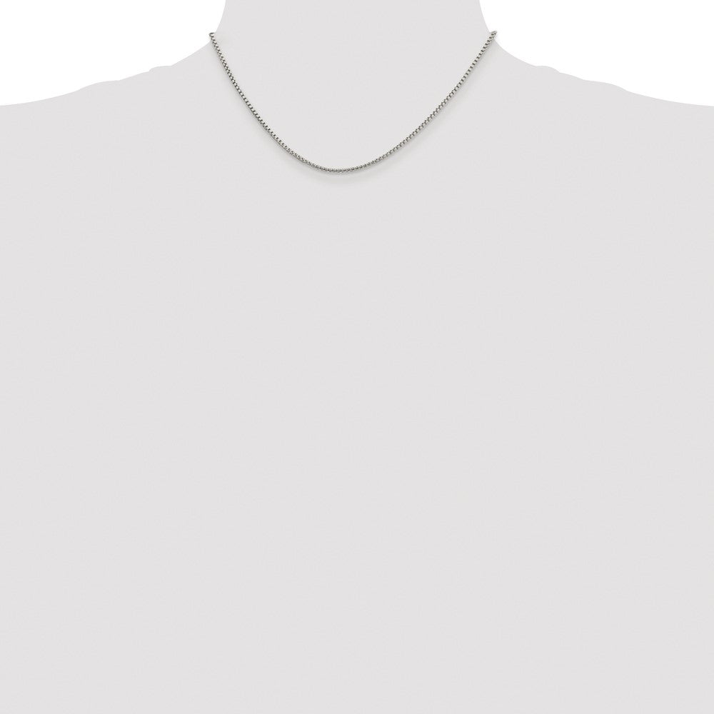Sterling Silver Rhodium-plated 1.75mm Round Box Chain