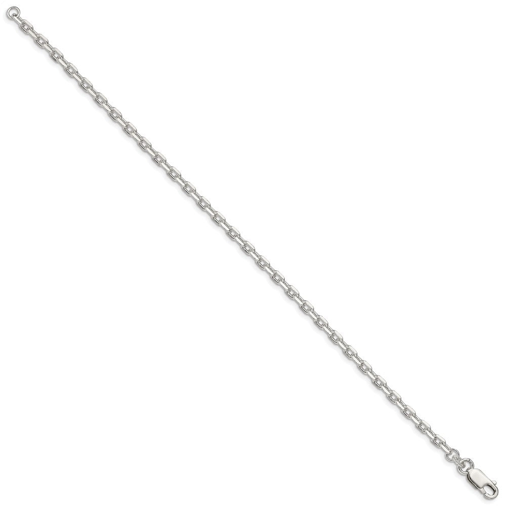 Sterling Silver 3.25mm Beveled Oval Cable Chain 7 inches