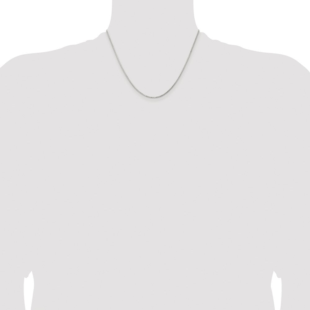 Sterling Silver Rhodium-plated 1.3mm Diamond-cut Round Box Chain