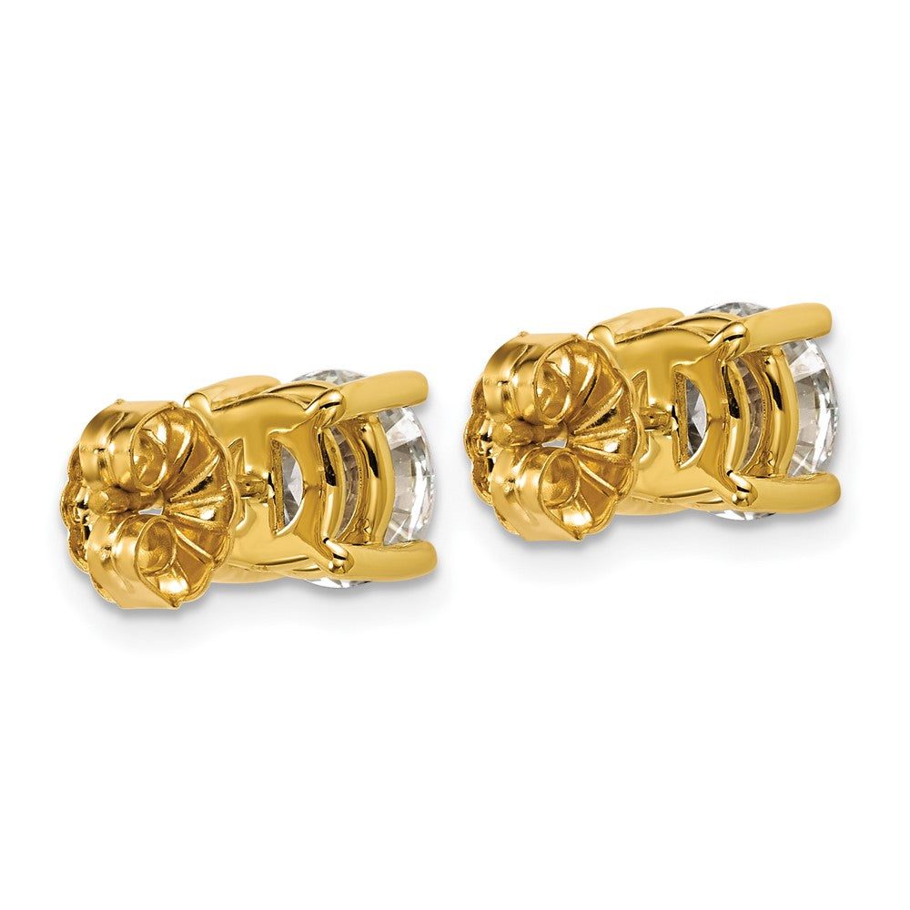 14k 3 carat Lab Grown Diamond VS/SI+ G+ Round Complete Four Prong Heavyweight Stud Earrings