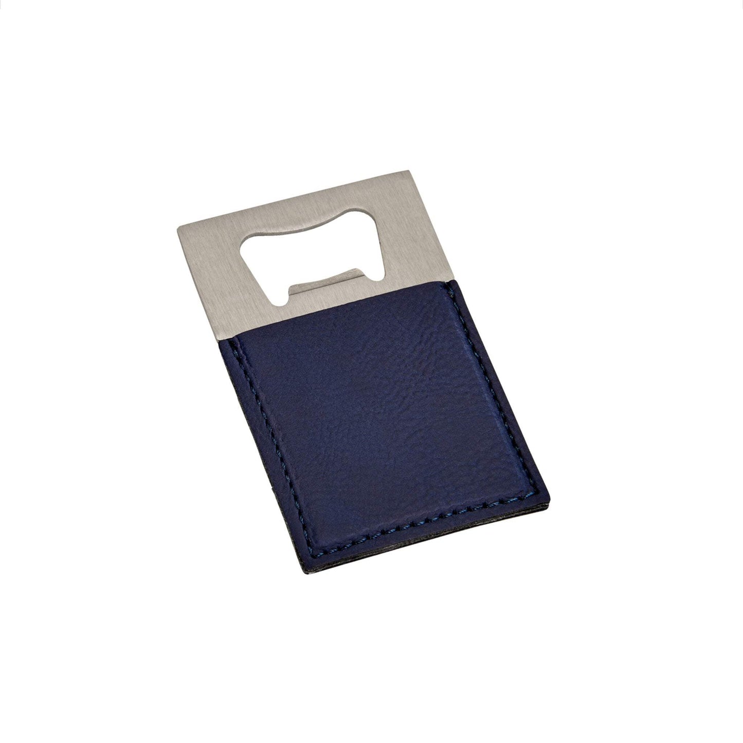 Leatherette Bottle Opener Navy, 3.5" X 2"