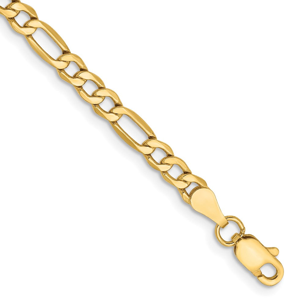 14k 3.5mm Semi-Solid Figaro Chain