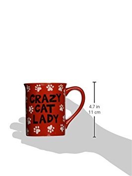 Our Name Is Mud CRAZY CAT LADY/I DECORATE WITH CATS 16 oz. Stoneware Mug Q-GM16197