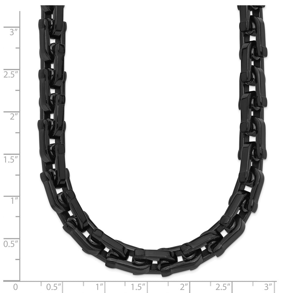 Stainless Steel Polished Black IP-plated 20in Link Necklace