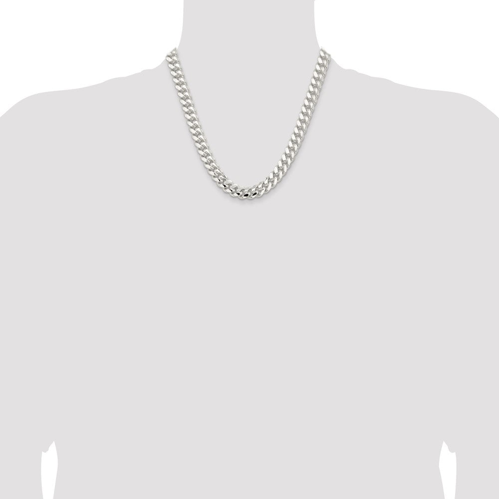 Sterling Silver 10.7mm Polished Domed Curb Chain 20 Inches