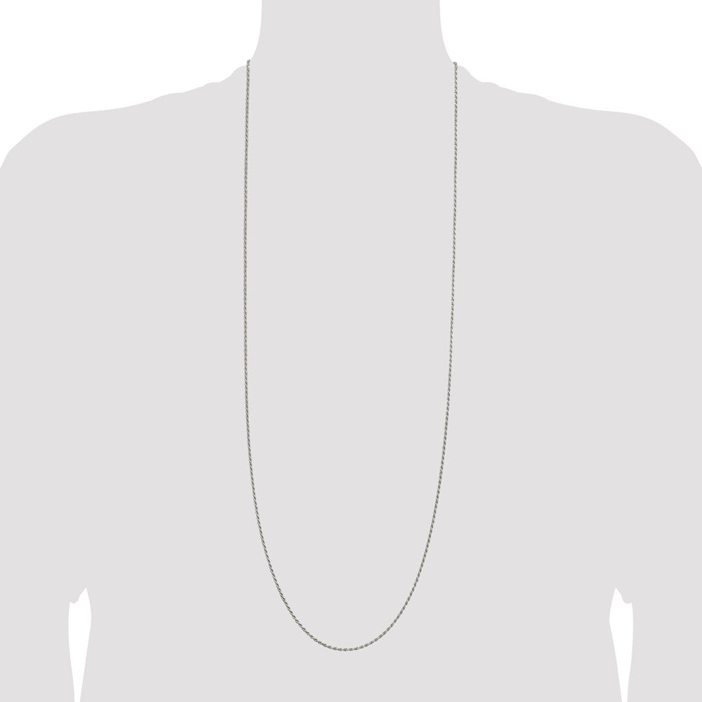 Sterling Silver 1.7mm Diamond-cut Rope Chain 36 Inches