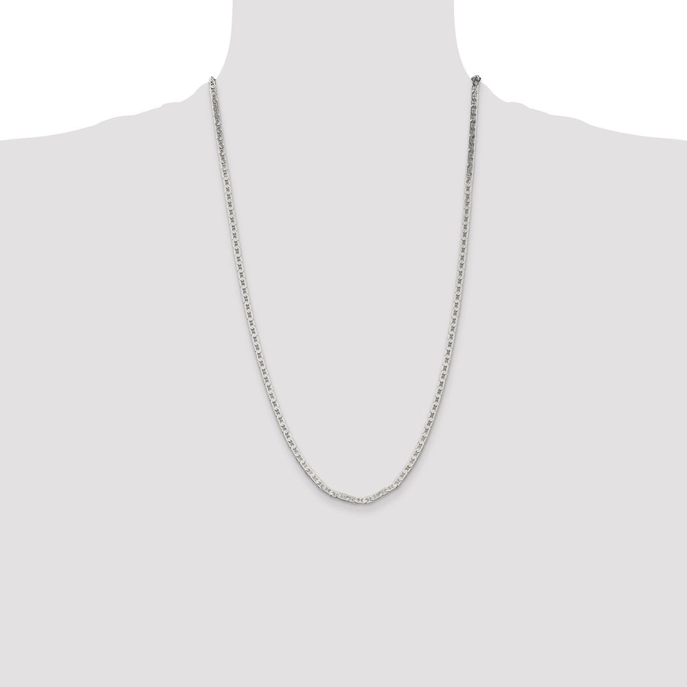 Sterling Silver 3mm Flat Anchor Chain 26 Inches
