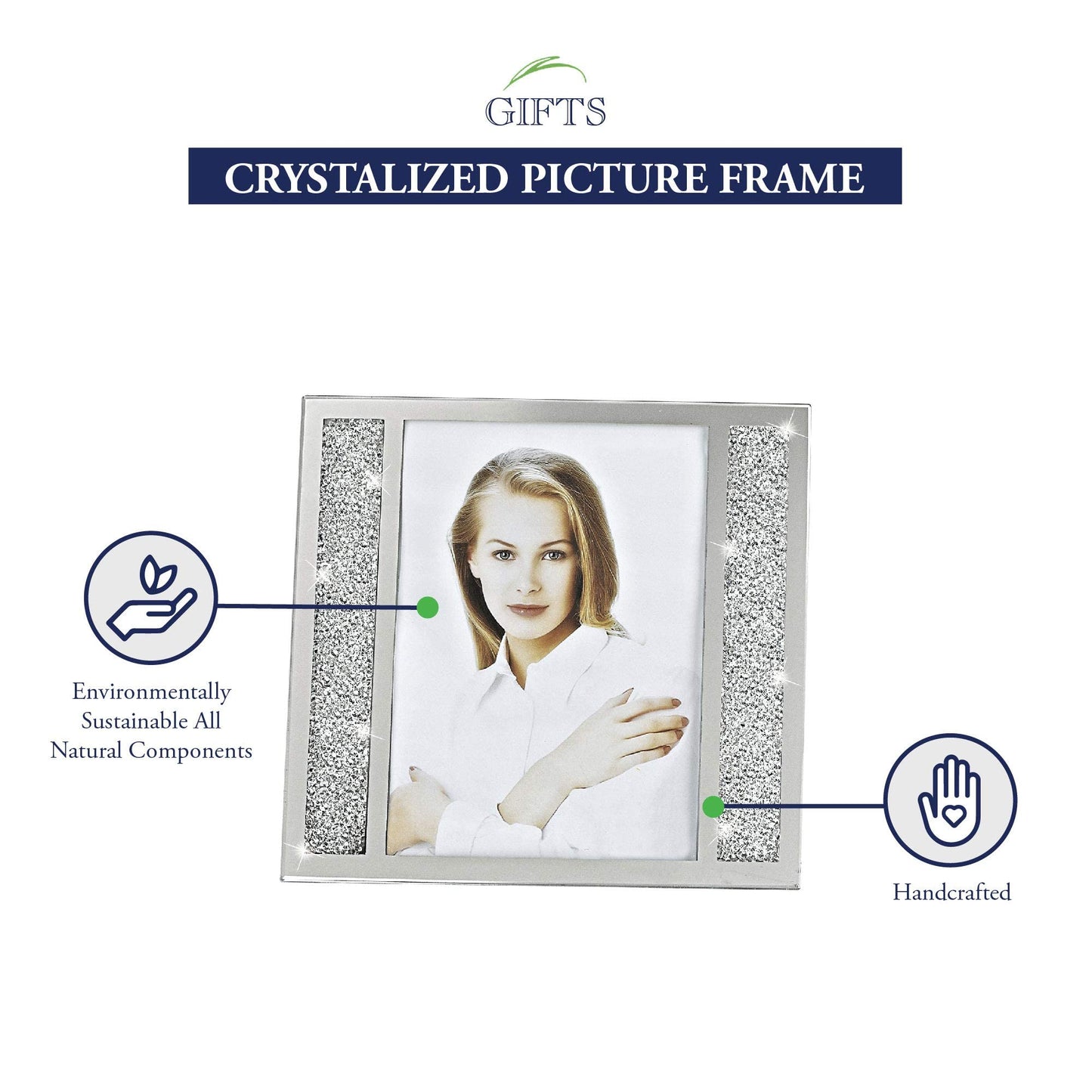 Badash Crystal Lucerne Crystalized Borders 8x10 Photo Frame QGM19725
