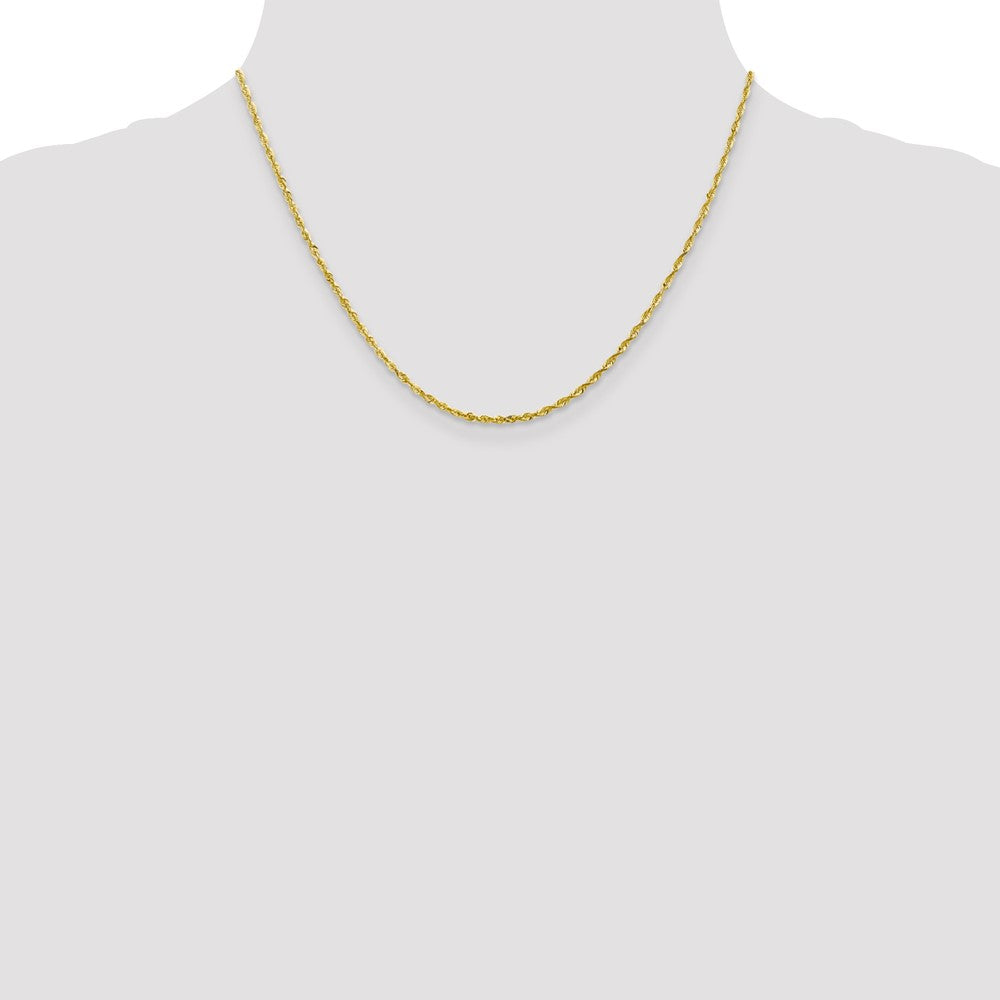 10K 2mm Diamond-Cut Lightweight Rope Chain