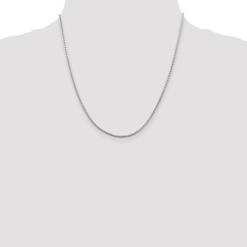 Sterling Silver 1.75mm Round Franco Chain 20 Inches