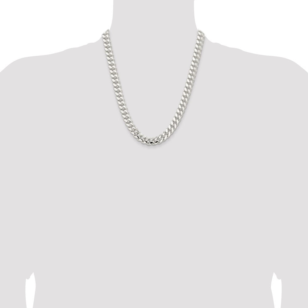 Sterling Silver 10.7mm Polished Domed Curb Chain 22 Inches