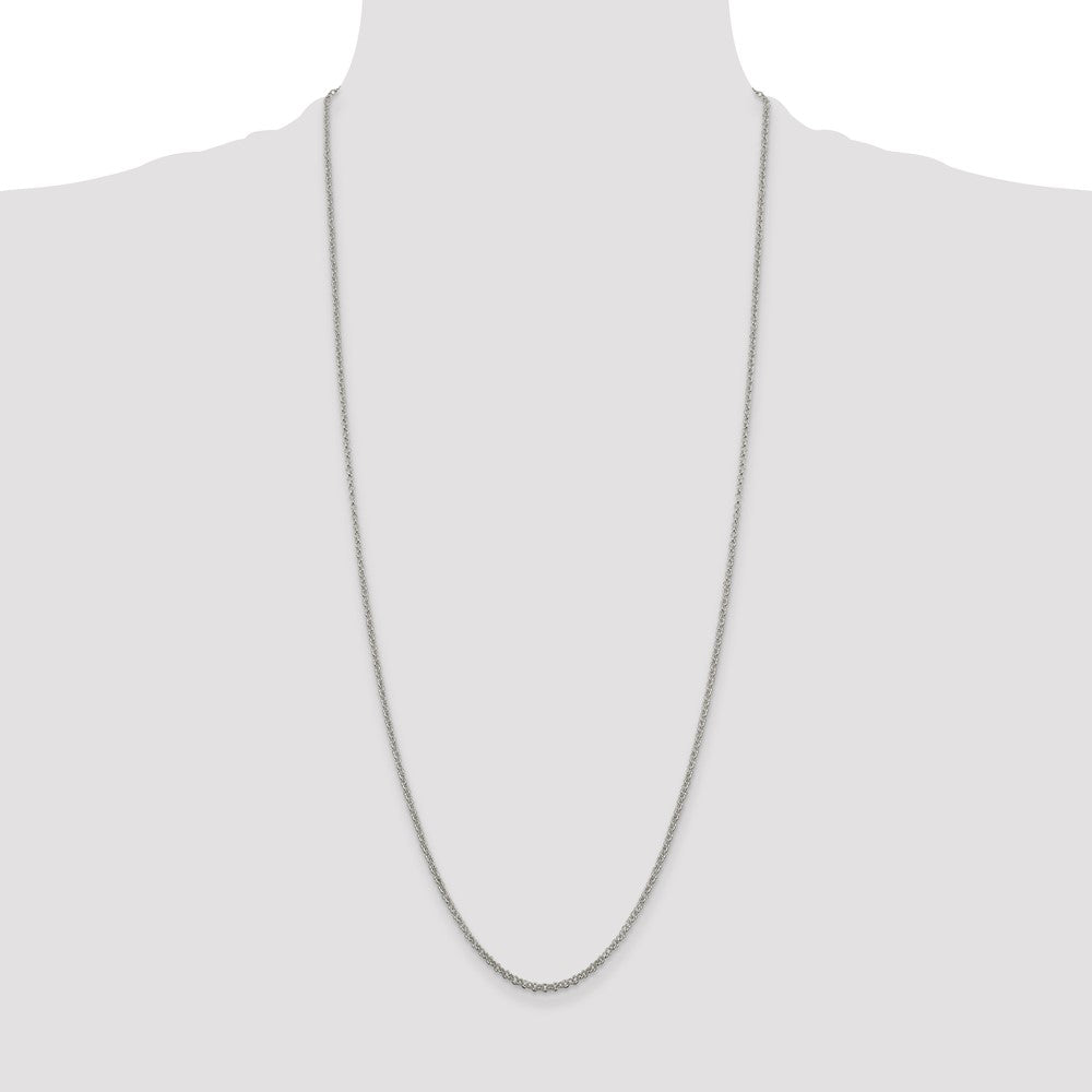 Sterling Silver 2mm Rolo Chain 30 Inches
