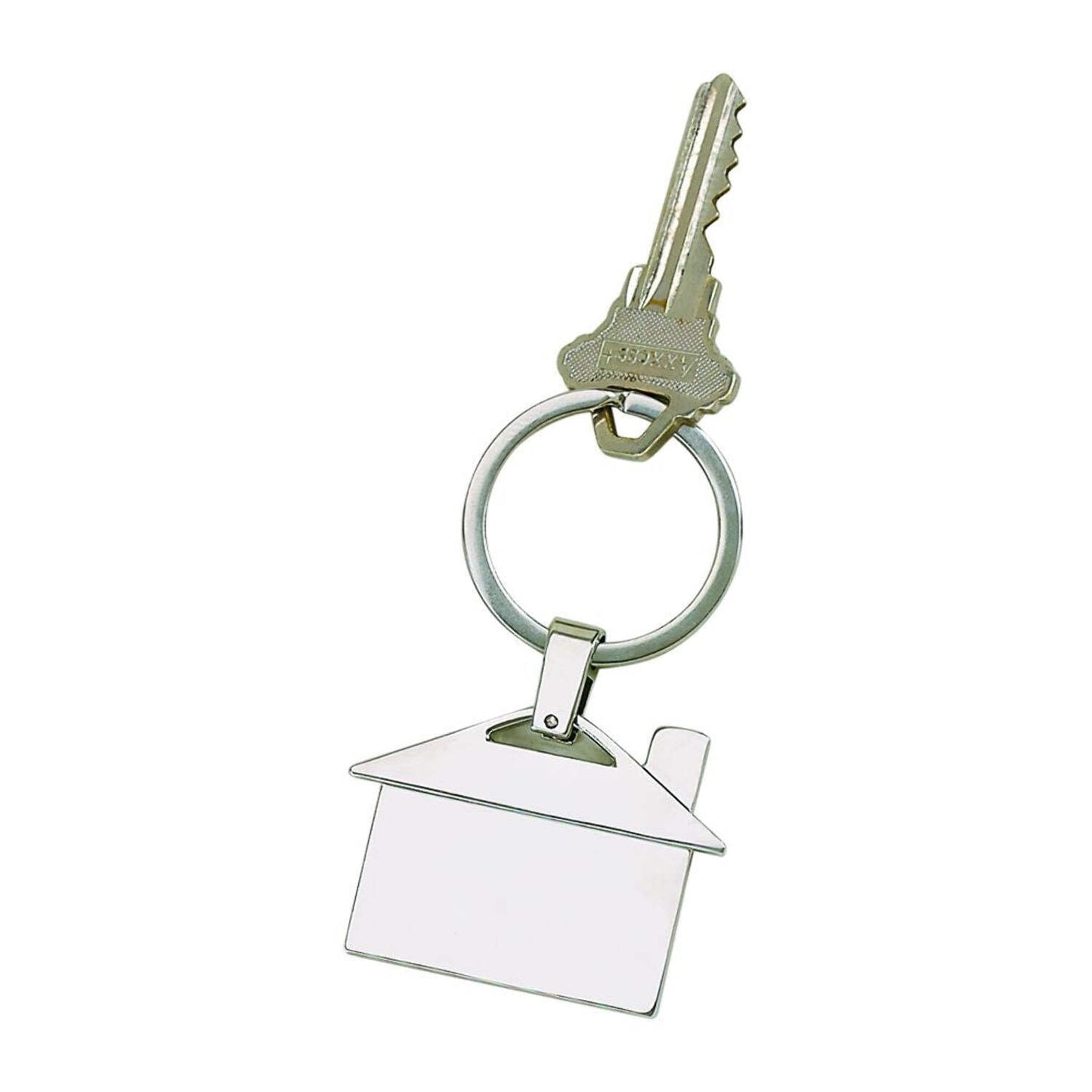 Creative Gifts International 002506 3 in. House Shaped Key Chain, Nickel Plated - Silver