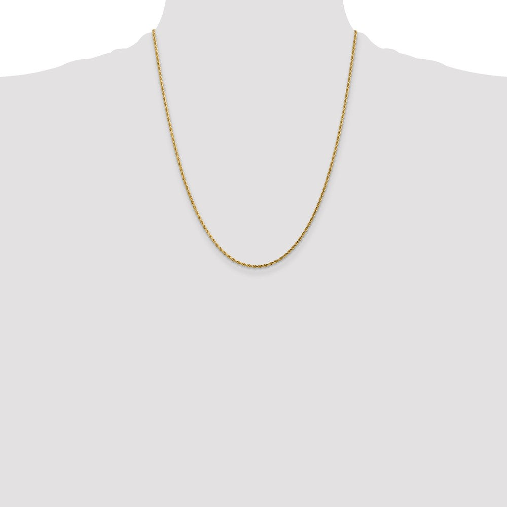 10k White Gold 2mm Diamond-Cut Rope Chain