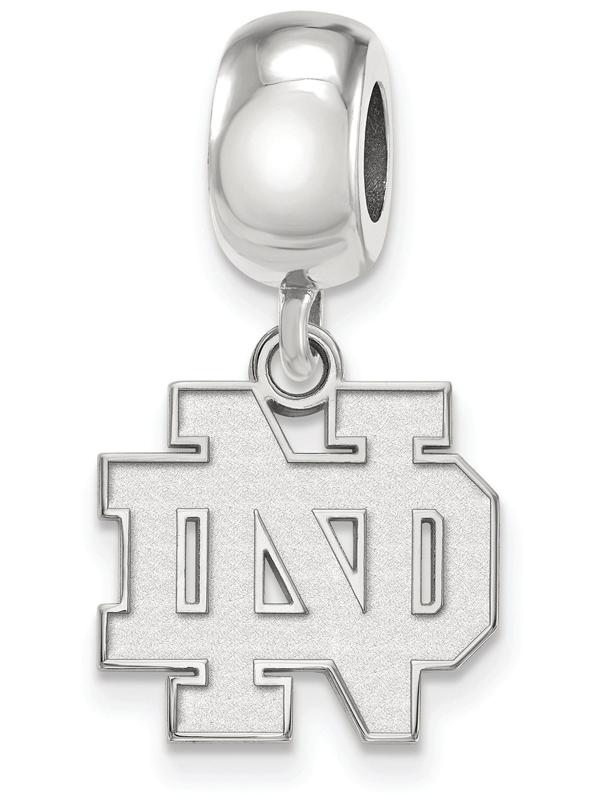 Sterling Silver University Of Notre Dame Small Dangle Charm Bead