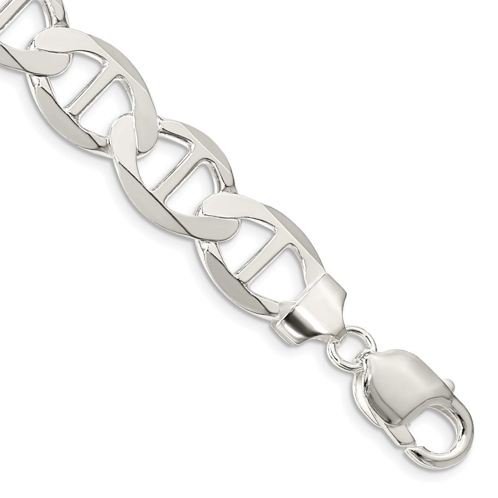 Sterling Silver 12.3mm Flat Anchor Chain 8 inches