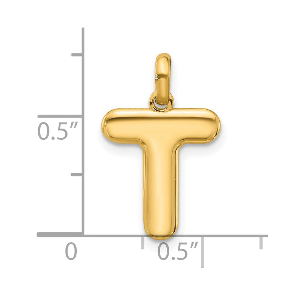 14k Yellow Gold Fancy Letter T