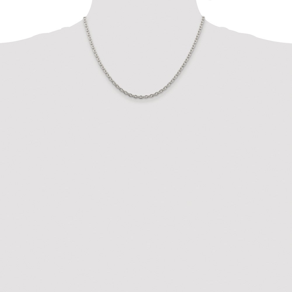 Sterling Silver Rhodium-plated 3.5mm Cable Chain