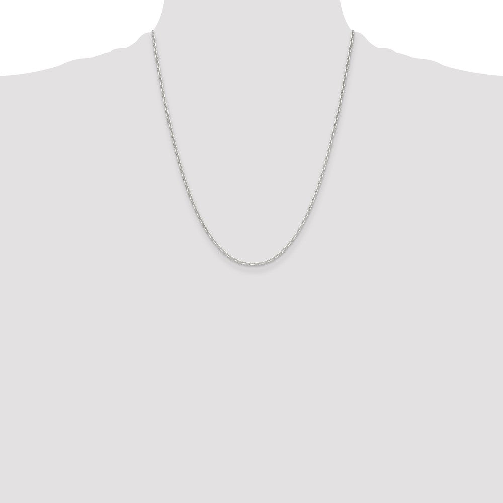 Sterling Silver Polished and D/C 2mm Mariner Link Chain