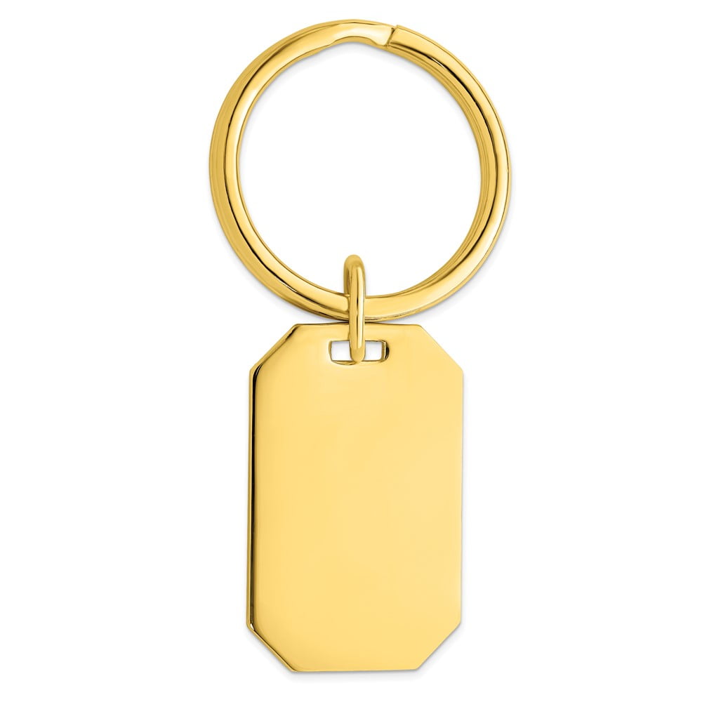 Gold-plated Kelly Waters Polished Rectangle Key Ring QGL8708