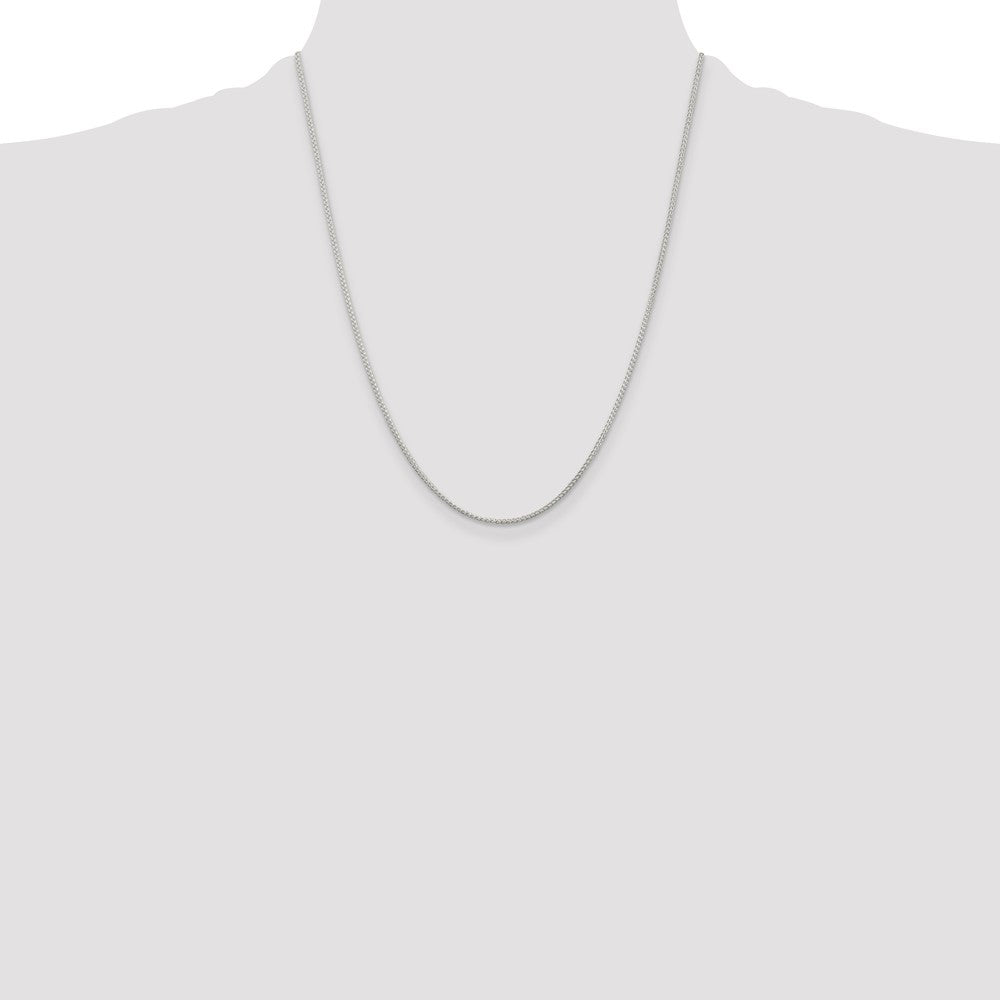 Sterling Silver Rhodium-plated 1.25mm Round Spiga Chain 22 Inches