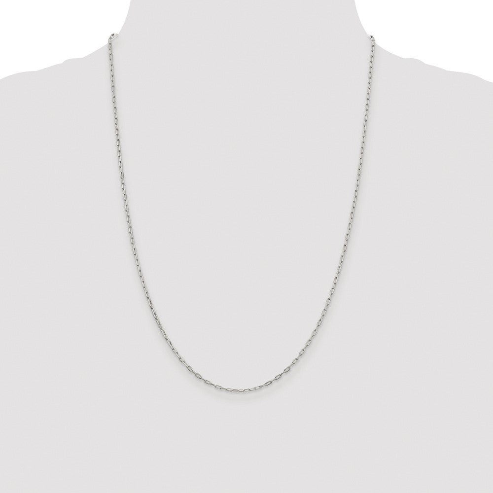 Sterling Silver Rhodium-plated 1.75mm Elongated Open Link Chain