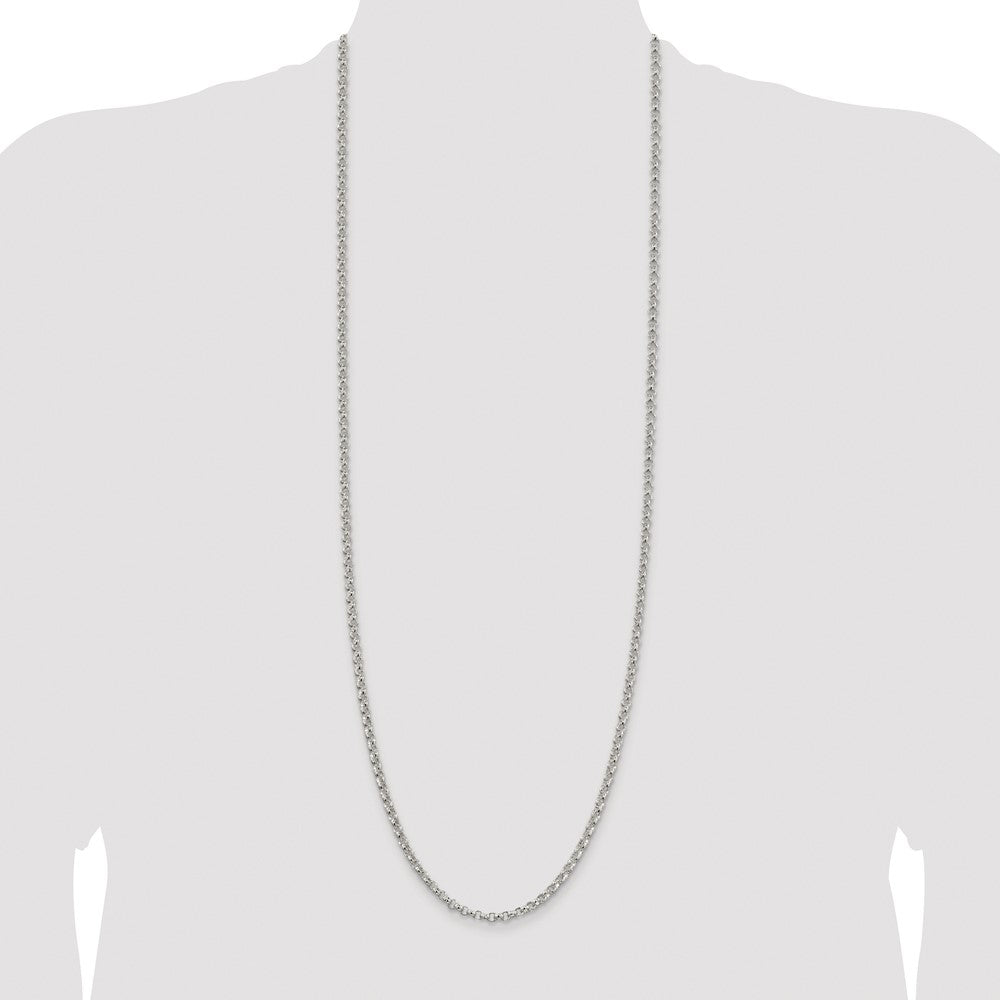 Sterling Silver Rhodium-plated 4mm Rolo Chain