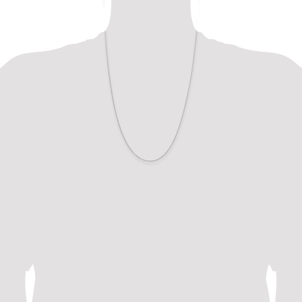 Sterling Silver 1mm Rhodium-plated Cable Chain 24 Inches