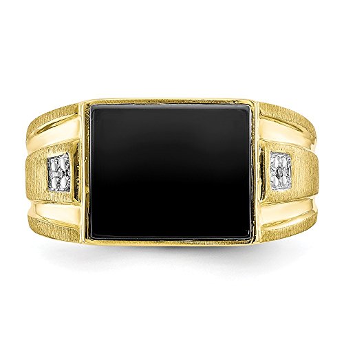 10k Men's Diamond and Black Onyx Ring