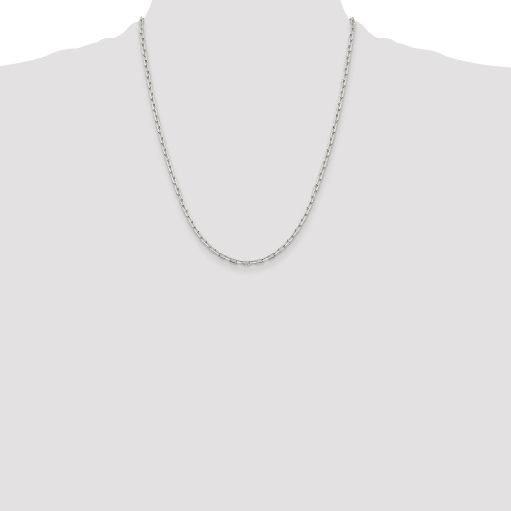 Sterling Silver 2.75mm Elongated Open Link Chain 22 Inches