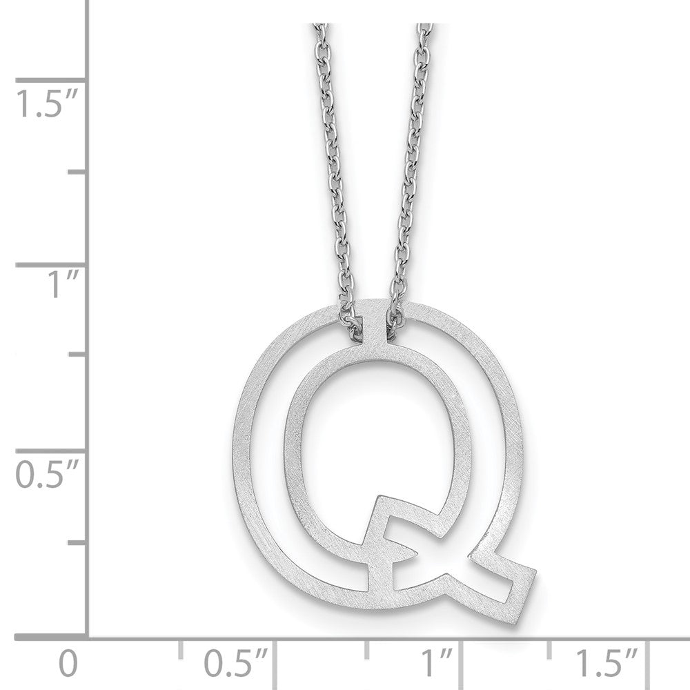 Sterling Silver Cut Out Slide Initial Q Necklace