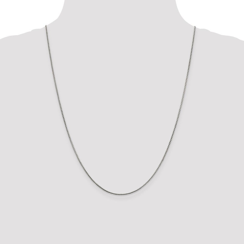 Sterling Silver 1mm Round Franco Chain 24 Inches